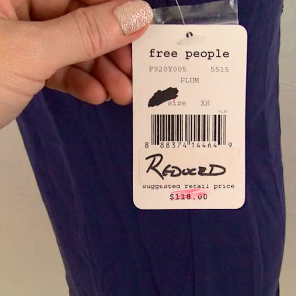 Free People Purple Mini Dress w/ lace front - Picture 7 of 8